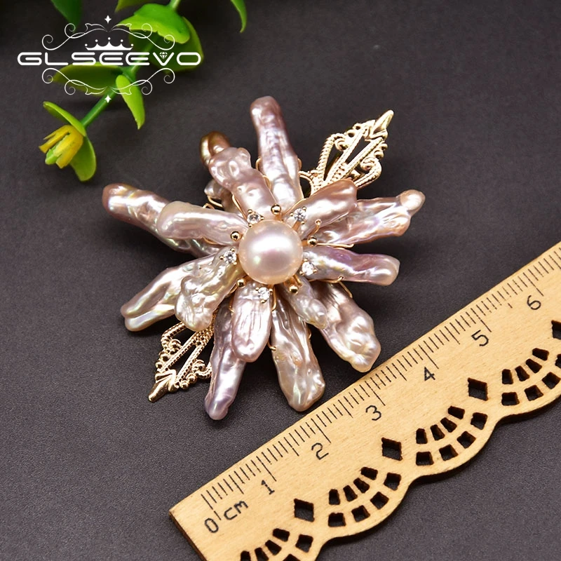 

GLSEEVO Natural Freshwater Baroque Pink Purple Pearl HairPin For Women Girl Party Handmade Fine Jewelry Wholesale GH0043