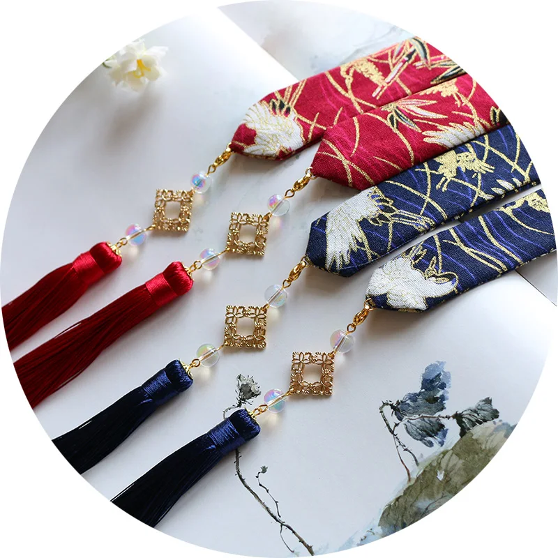 

Chinese Clothing Ancient Costume Vintage Literature And Art Immortal Crane Men And Women Tassels Hair Band Hair Accessories