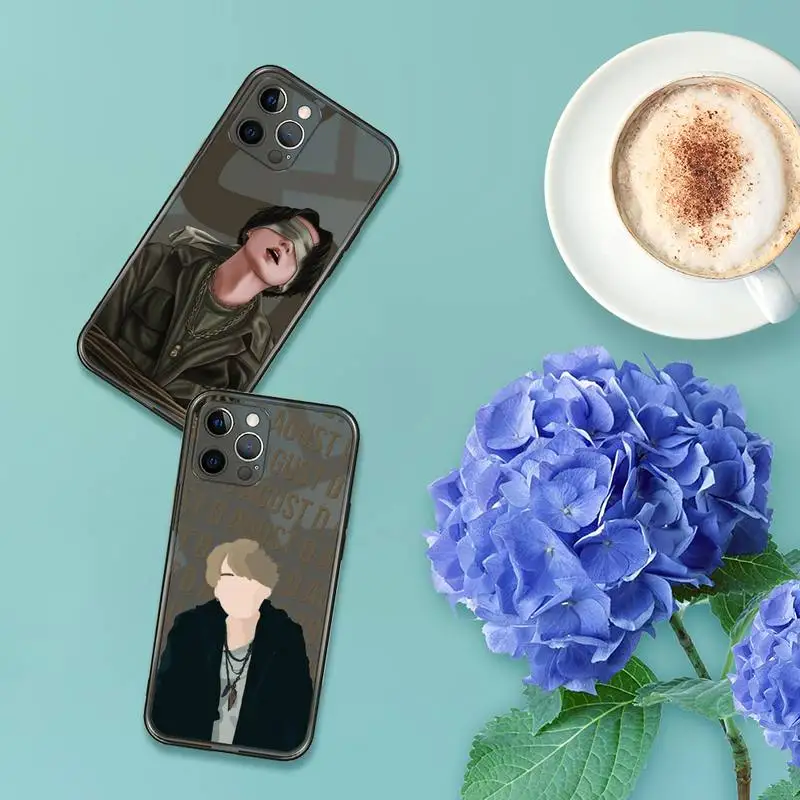 

Agust D suga Phone Case For iPhone 12 11 8 7 se 2020 pro X XS XR MAX Plus Black Transparent Cover