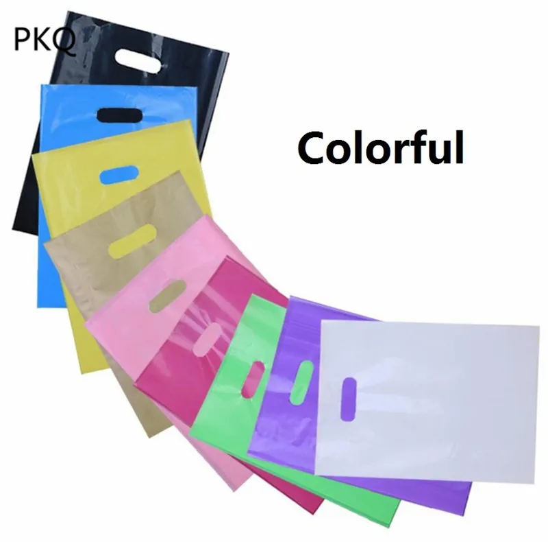 Розовый цвет пластиковый пакет для одежды упаковка покупок вечерние подарочные