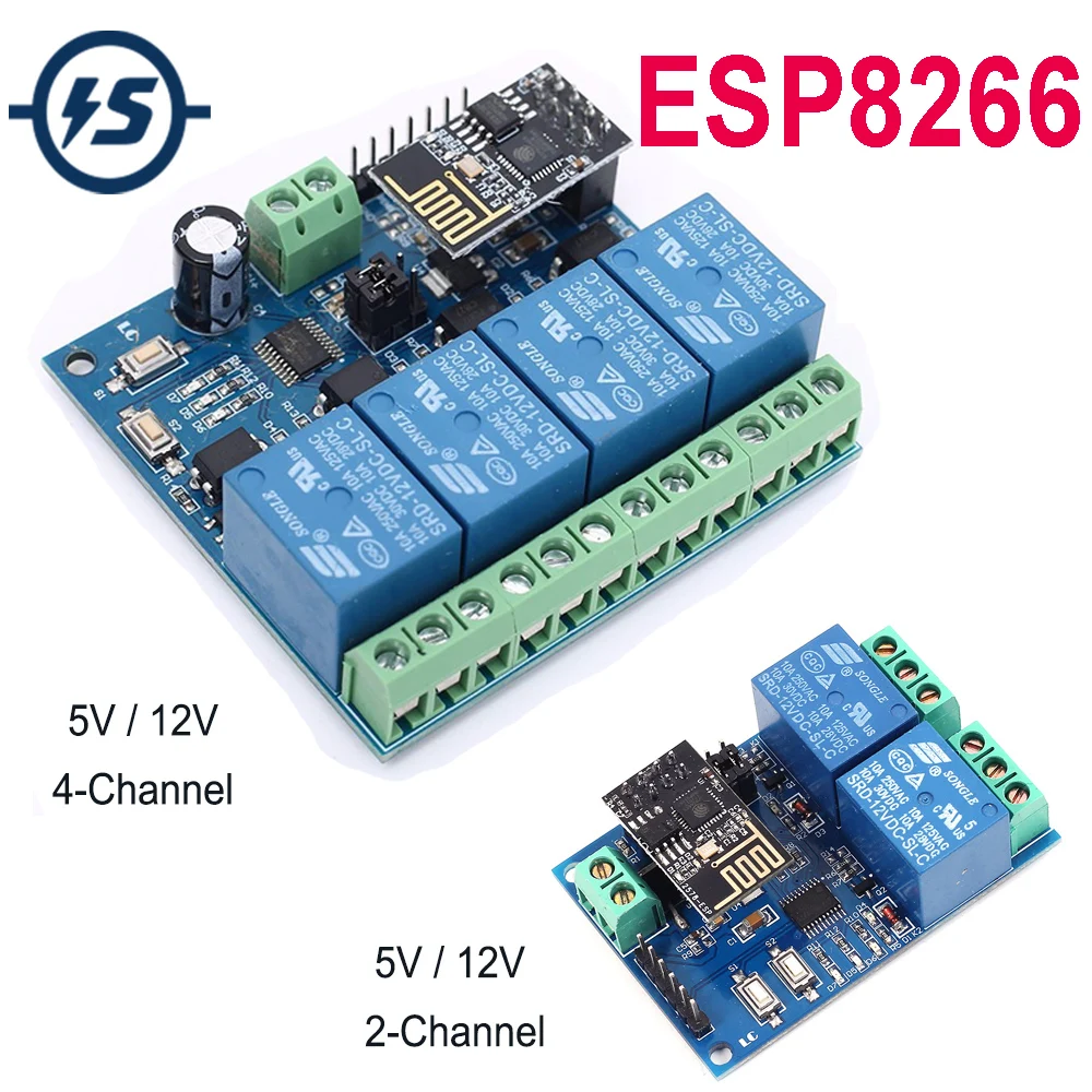 ESP8266 Wi-Fi релейный модуль ESP-01 5 В/12 В 2/4 канальный переключатель дистанционного управления для умного дома IOT передача телефона ПРИЛОЖЕНИЕ управление Лер