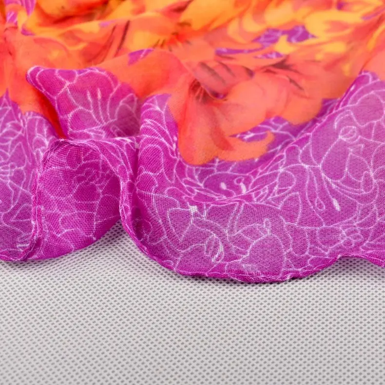 Весенняя двухцветная шелковая сатиновая квадратная лента для волос хиджаб