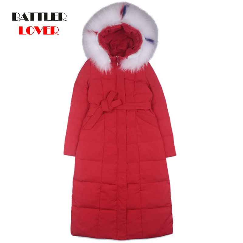Женский пуховик на 100% утином пуху длинная ультра пуховая куртка с капюшоном