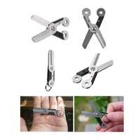 mini scissors survival spring scissor gadget keychain cutter spring gear pocket ring fold scissor cut latch survival kit