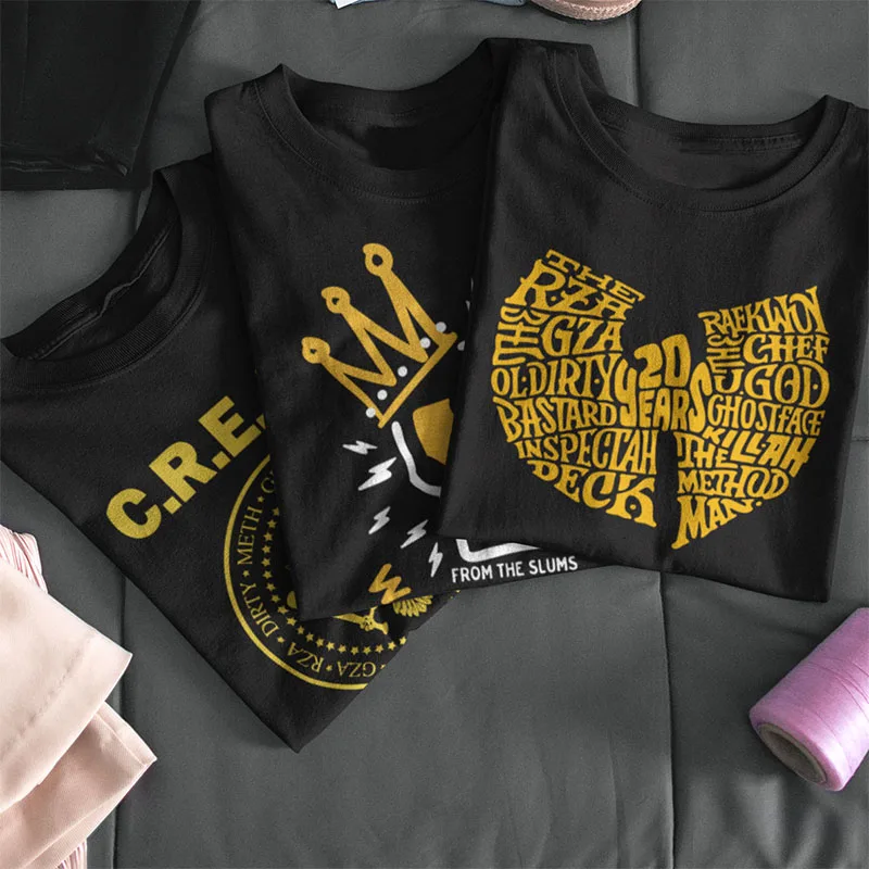 Футболка с логотипом группы Wu Tang Clan топы креативным дизайном в стиле хип хоп