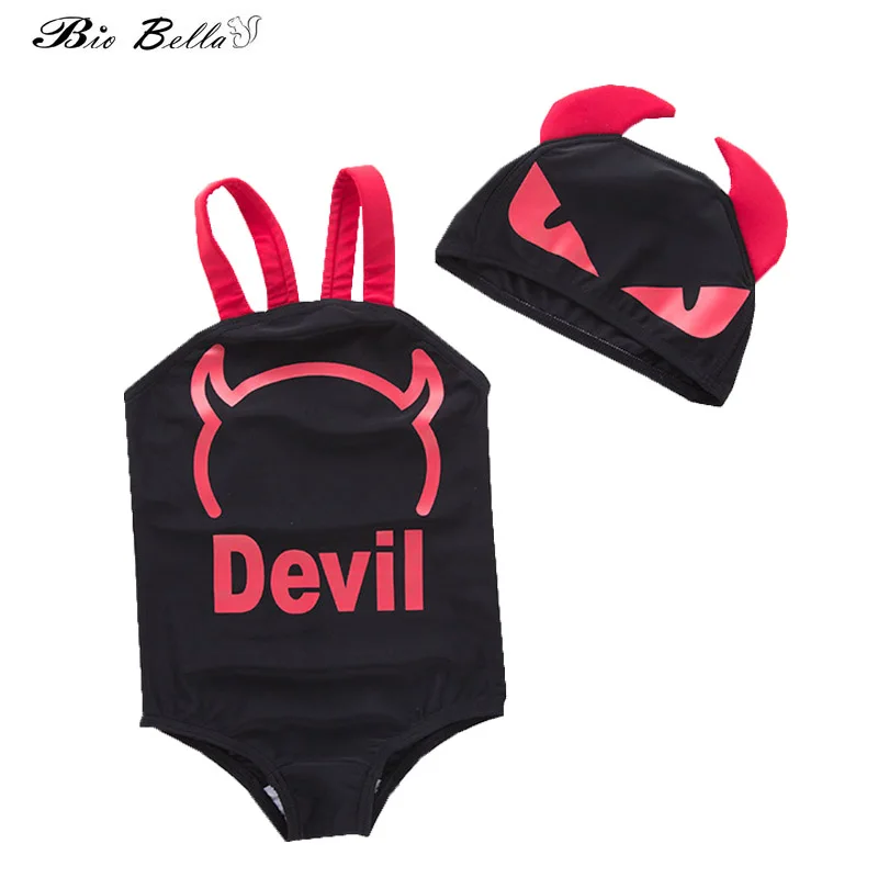 Детские купальники для мальчиков модный мультяшный дьявол купальник унисекс