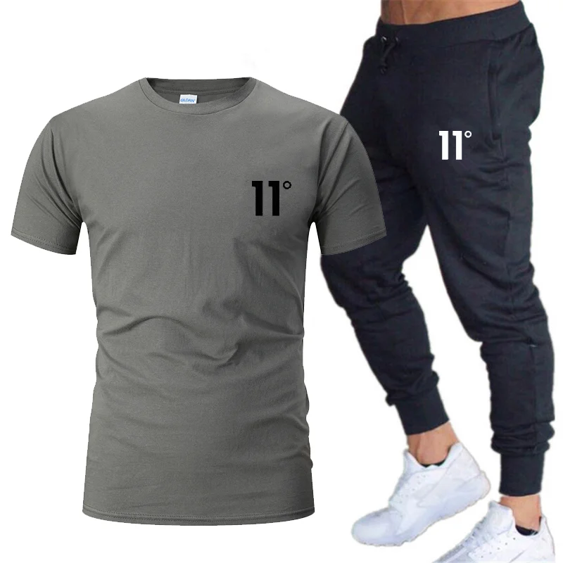 

2 pieces/set of men's sportswear, fitness jogging suits, basketball and football suits, cotton T-shirts and trousers fashion sui