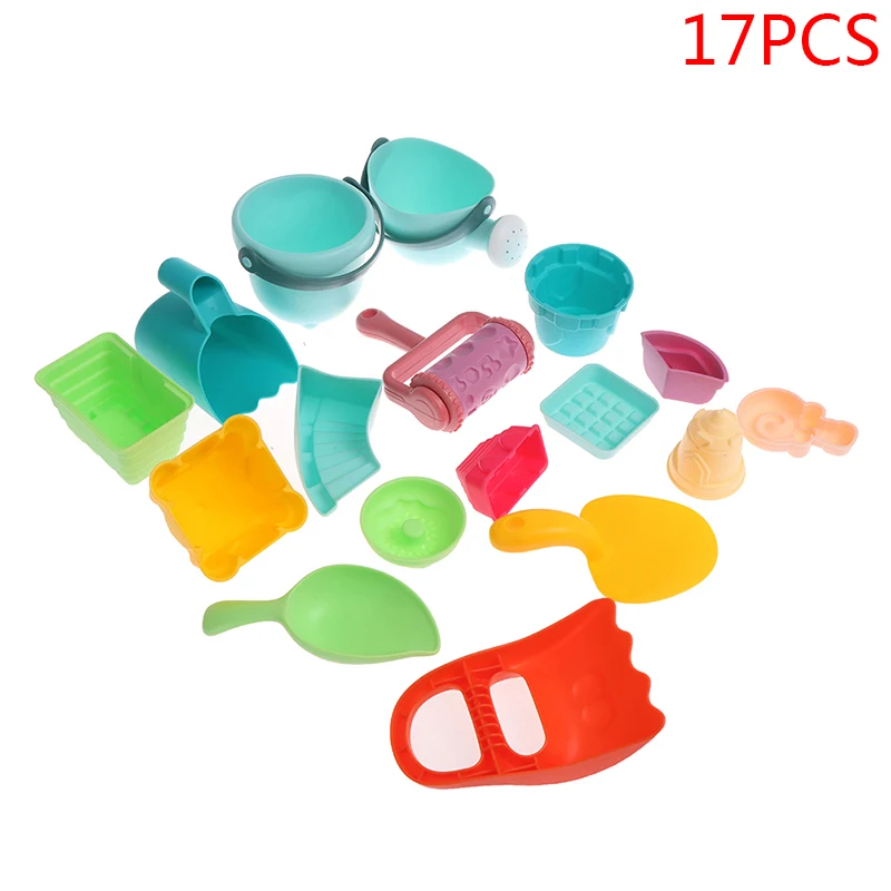 

Children Beach Toys 17 Pcs Kit Baby Summer Digging Sand Tool with Shovel Water Game Play Outdoor Toy Set Sandbox for Boys Girls