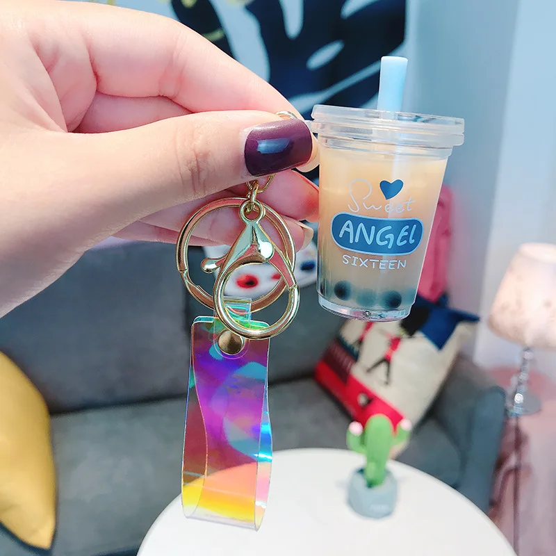 Креативный мини брелок для безалкогольных напитков молочный чай пузырьковый