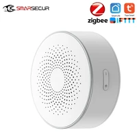 zigbee tuya smart home security wifi siren alarm sensor smart life wireless strobe siren alarm sensor mobile app remote control