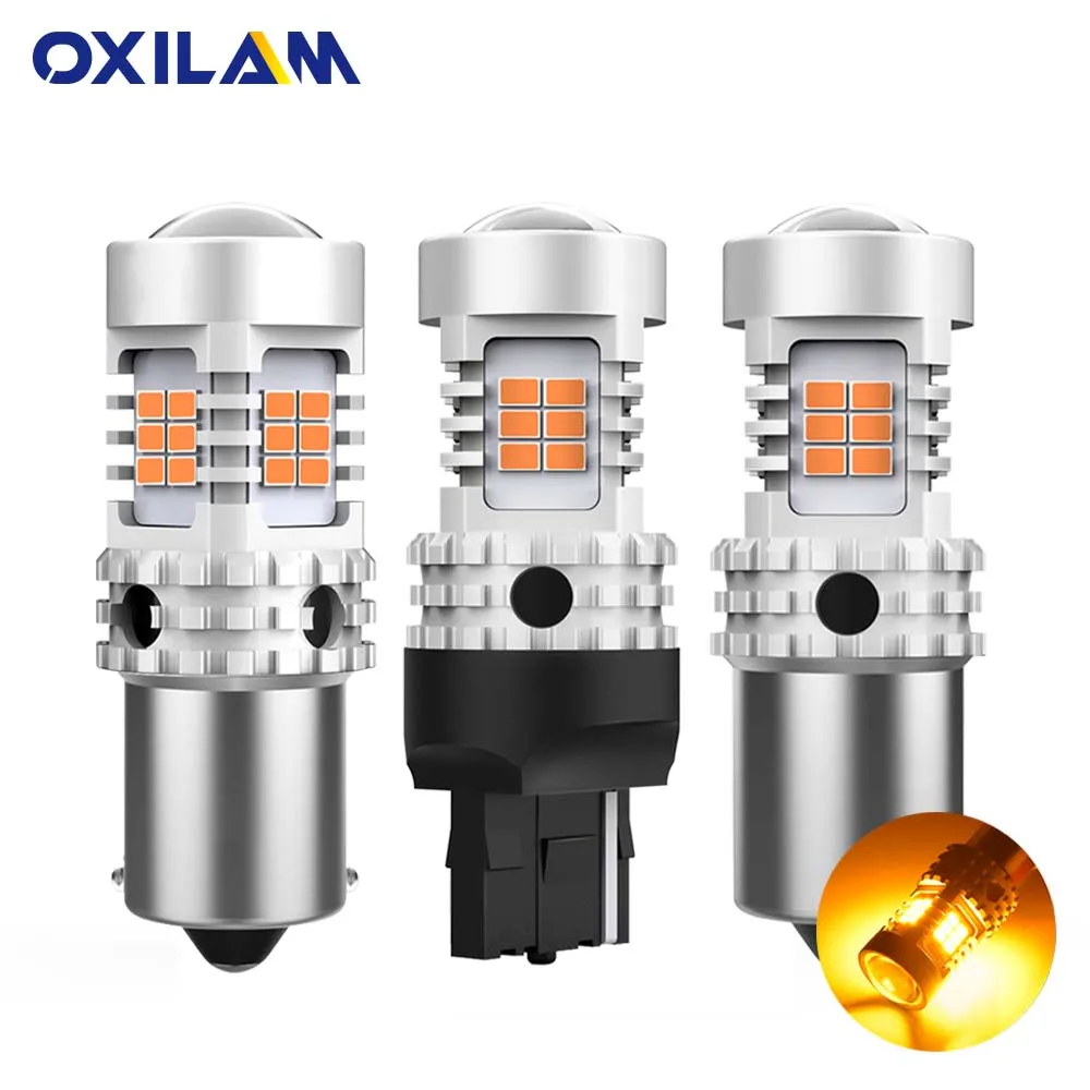 

OXILAM 2x1156 P21W BA15S BAU15S светодиодный светильник Canbus 7440 T20 W21W сигнальный светильник с защитой от гипервспышки Автомобильный светодиодный фонарь ...
