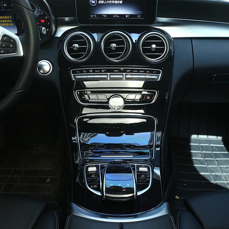 Для Mercedes Benz C GLC Class W205 C180L C200L C300 GLC260 15 17 автомобильные аксессуары глянцевый черный