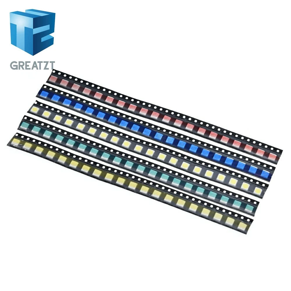 GREATZT 100 шт./лот 5050 SMD белый красный синий зеленый желтый 20 шт. каждый супер яркий