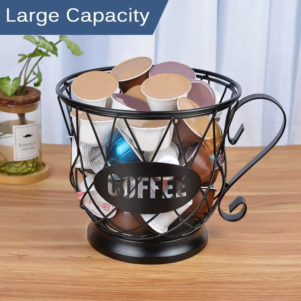 

Universal Coffee Capsule Storage Basket Coffee Cup Basket Vintage Coffee Pod Organizer Holder Black For Home Cafe Hotel Dropship