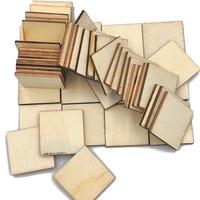 20pcs 30mm unfinished wooden square cutouts for wall decor coasters painting home decoration diy projects