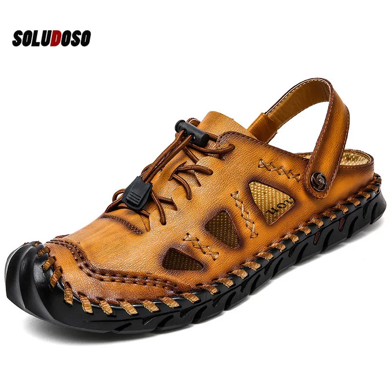 

Сандалии из натуральной кожи для мужчин, Классическая, кожаная обувь, мягкая, роскошная, деловая