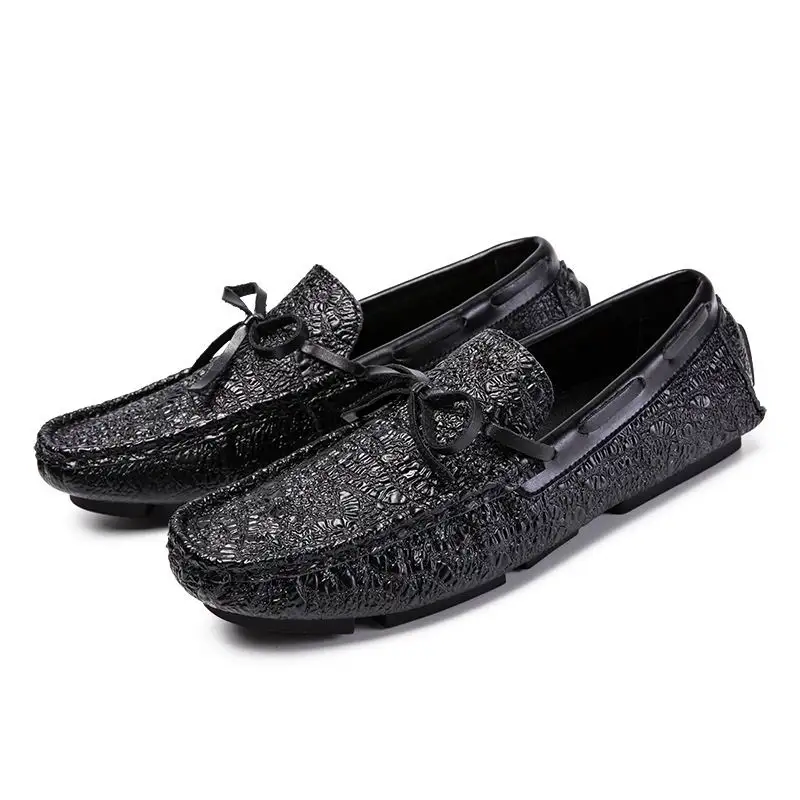 

Designer Luxury Fashion Men's Black Loafer Shoes Crocodile Pattern Trending Leisure Shoes For Man Driver Moccasin Shoes 44