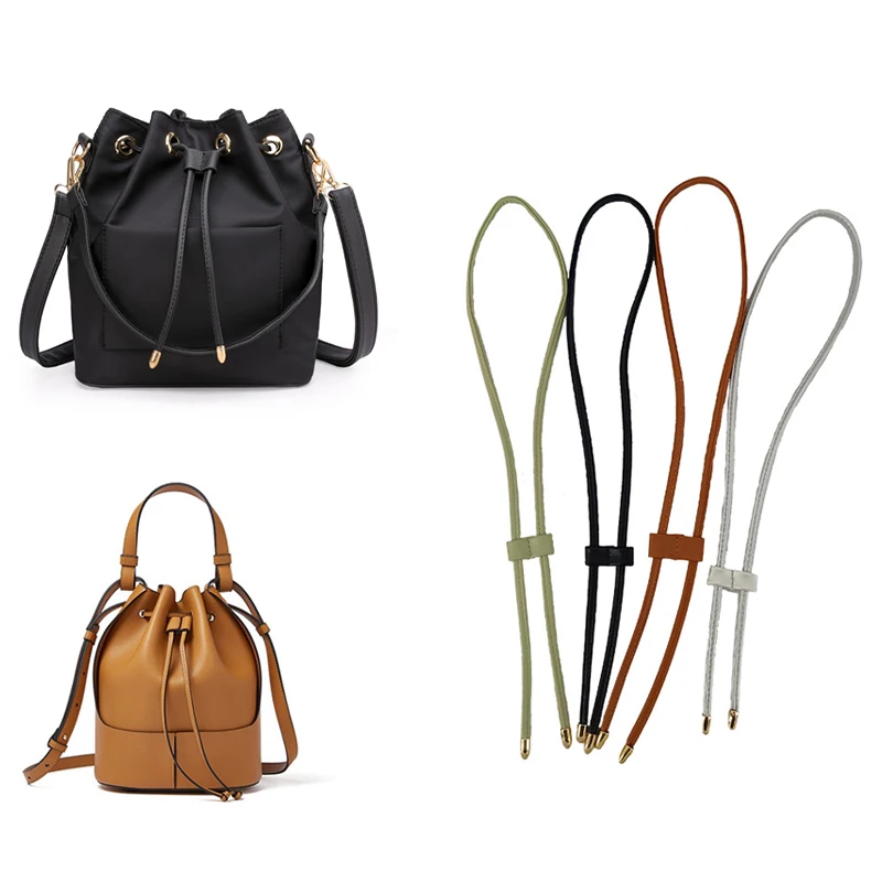 New Detachable PU Leather Replacement Bag Strap 85.5cm Bucket Bags Drawstring Bunches Backpack Beam Pocket Accessories Handle