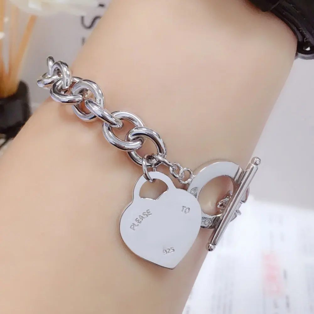 

AYBS Real 925 Bracelets High Quality TIF Original1:1LOGO "Classic Large Size Heart-shaped Bolt Thick Style" Bracelets Woman