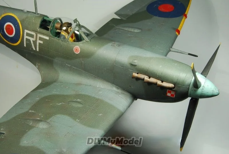 DIYMyMode1:33 escala WW2 brit&aacute;nico supermarino Spitfire MK. Vb-Kit de modelos de papel para manualidades, rompecabezas, hecho a mano juguete, bricolaje-4