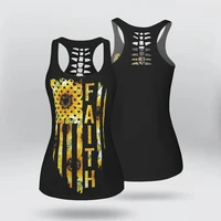 faith 3d printed hollow out tank top women for girl summer casual tees vest top funny tank top