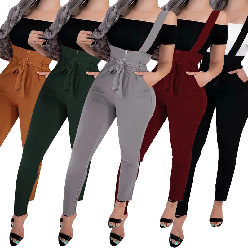 

Fashion Sexy Slim Casual Strap Trousers New Style Straight Five Colors Pants Women 2019 Pantalon Femme