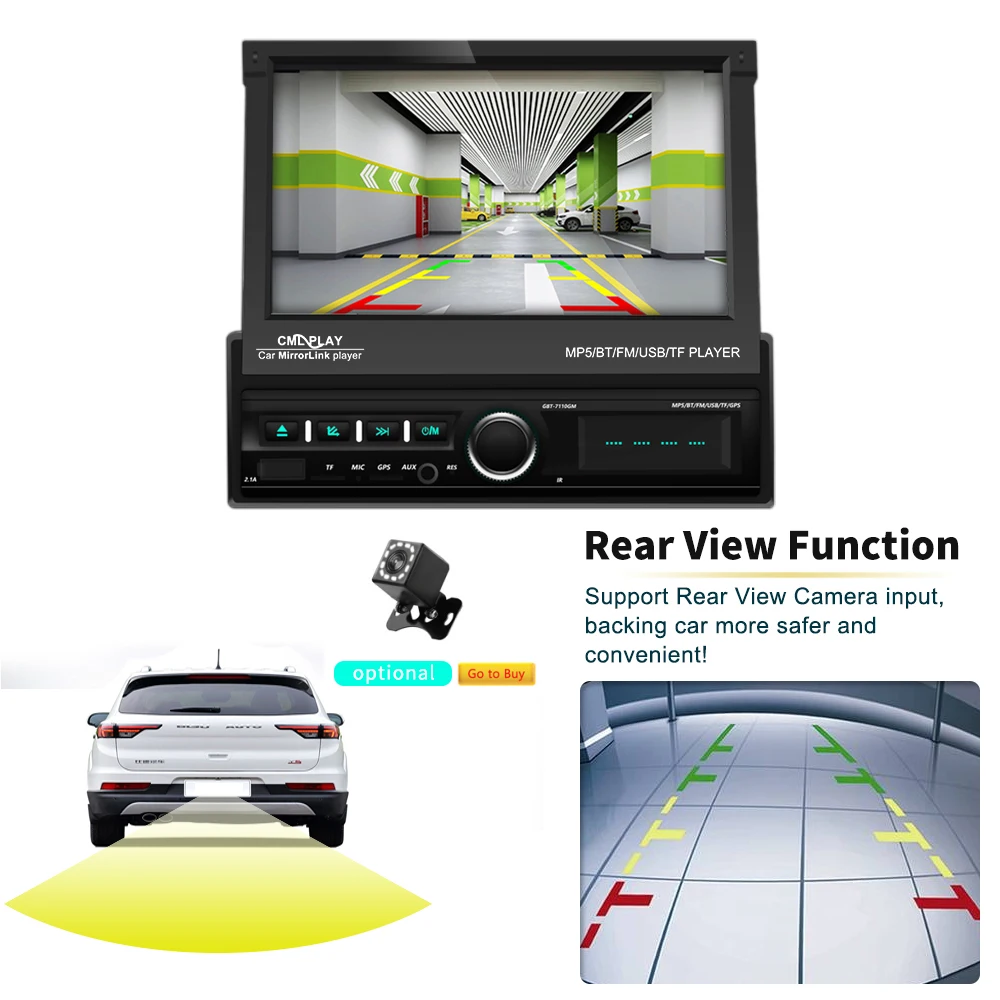Автомагнитола AMPrime 1DIN 7 ''сенсорный экран мультимедийный плеер Mirror Link MP5 GPS Bluetooth