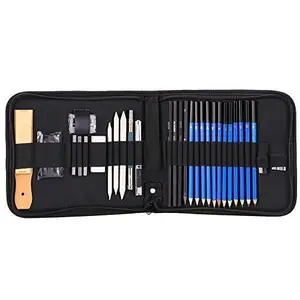 33 шт. набор карандашей для набросков и рисования графитовые палочки для древесного угля ластики Чехол Набор Эскиз канцелярских товаров принадлежности для рисования