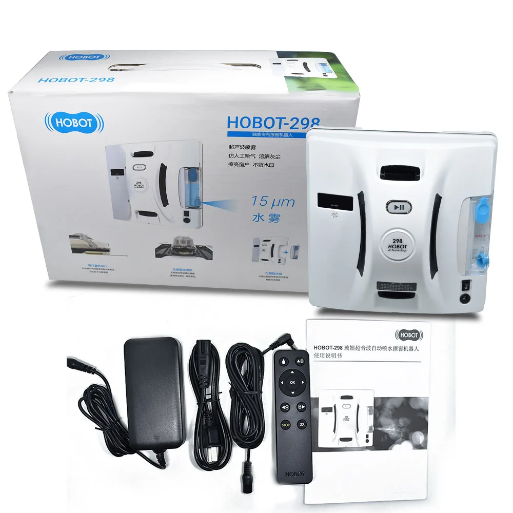 hobot 298 electric windows robot vacuum cleaner low price with water sprayer auto smart phone control for home office free global shipping