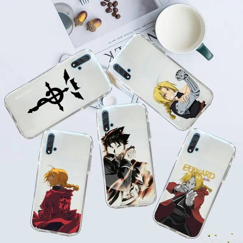 

Fullmetal Alchemist Brotherhood Phone Case Transparent for Huawei honor P mate 40 20 30 10 50 i 9 x mate pro lite 8a