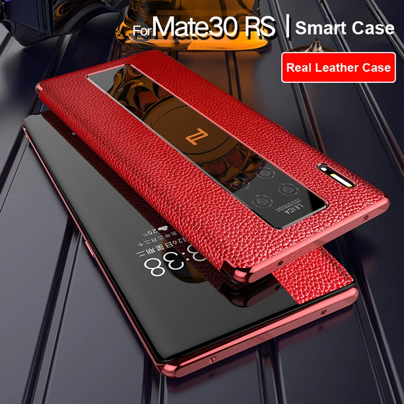 

Luxury Genuine Leather Case For Huawei Mate 30 RS Case Leather Flip Case For Huawei MATE 30 RS Protector Smart Cover
