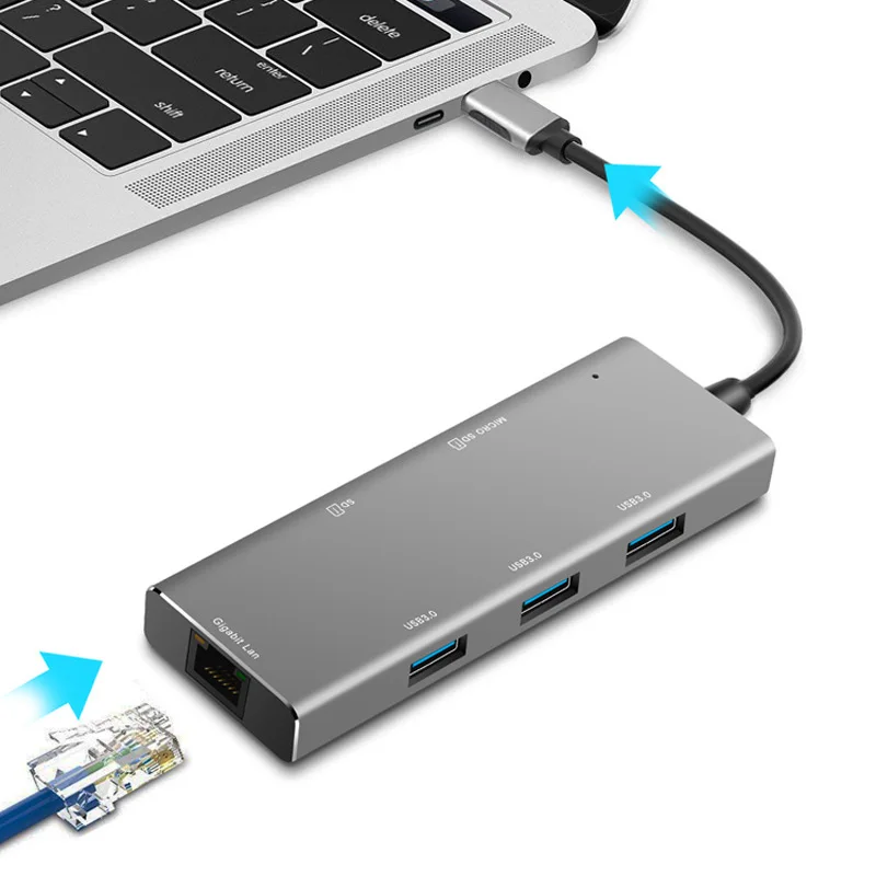 Type-C 3 1 док-станция алюминиевая многофункциональная Pro HUB к HDMI/SD/USB 3.0X 3/TF |