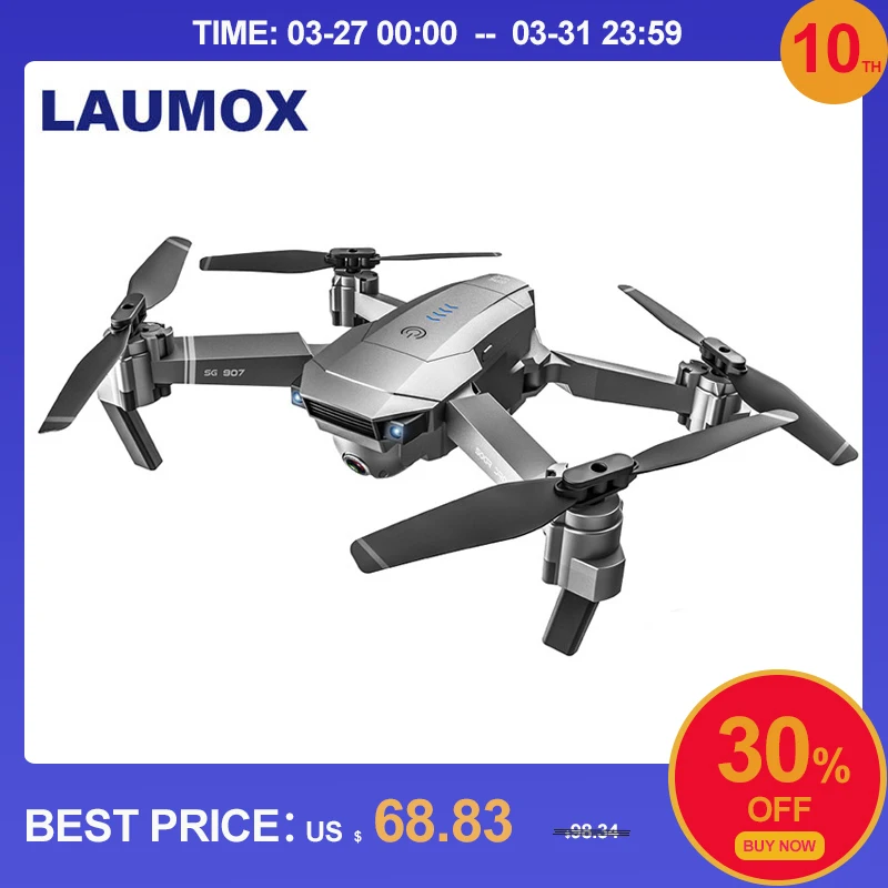 Gps дрон LAUMOX SG907 с 4K регулировкой HD камера широкий угол 5G Wi Fi FPV RC складной