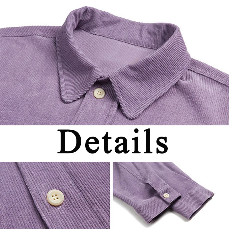 

Shirts Women Loose Corduroy Blouses Long Sleeve Autumn Ladies Solid Oversize Casual Womens High Quality Turn-down Collar Tops