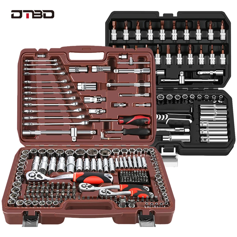 

DTBD Socket Set Universal Car Repair Tool Ratchet Set Torque Wrench Combination Bit A Set Of Keys Multifunction DIY Tools