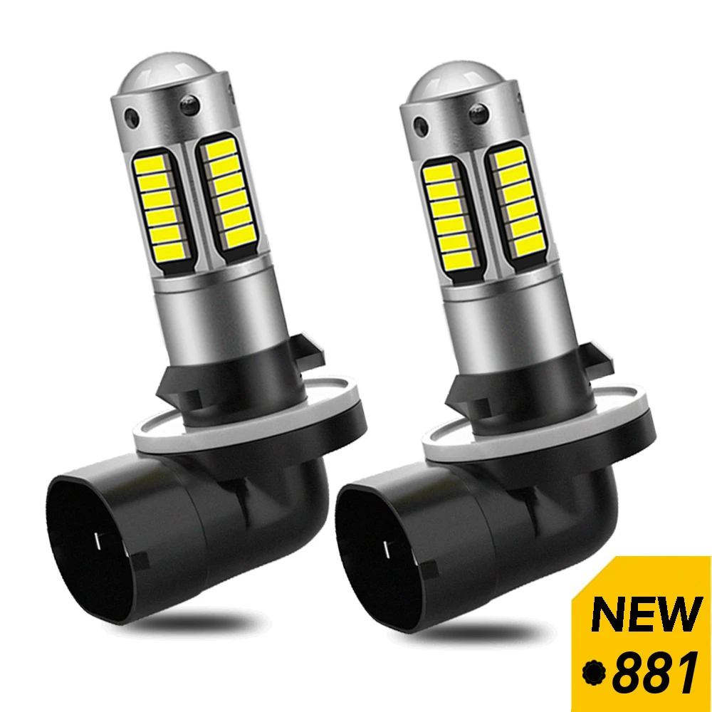 

2Pcs/set 6000k white 881 880 H27 H3 H1 LED Fog lights 4014-30SMD 1200lm car bulbs 12v High Power For Car Daytime Running Light