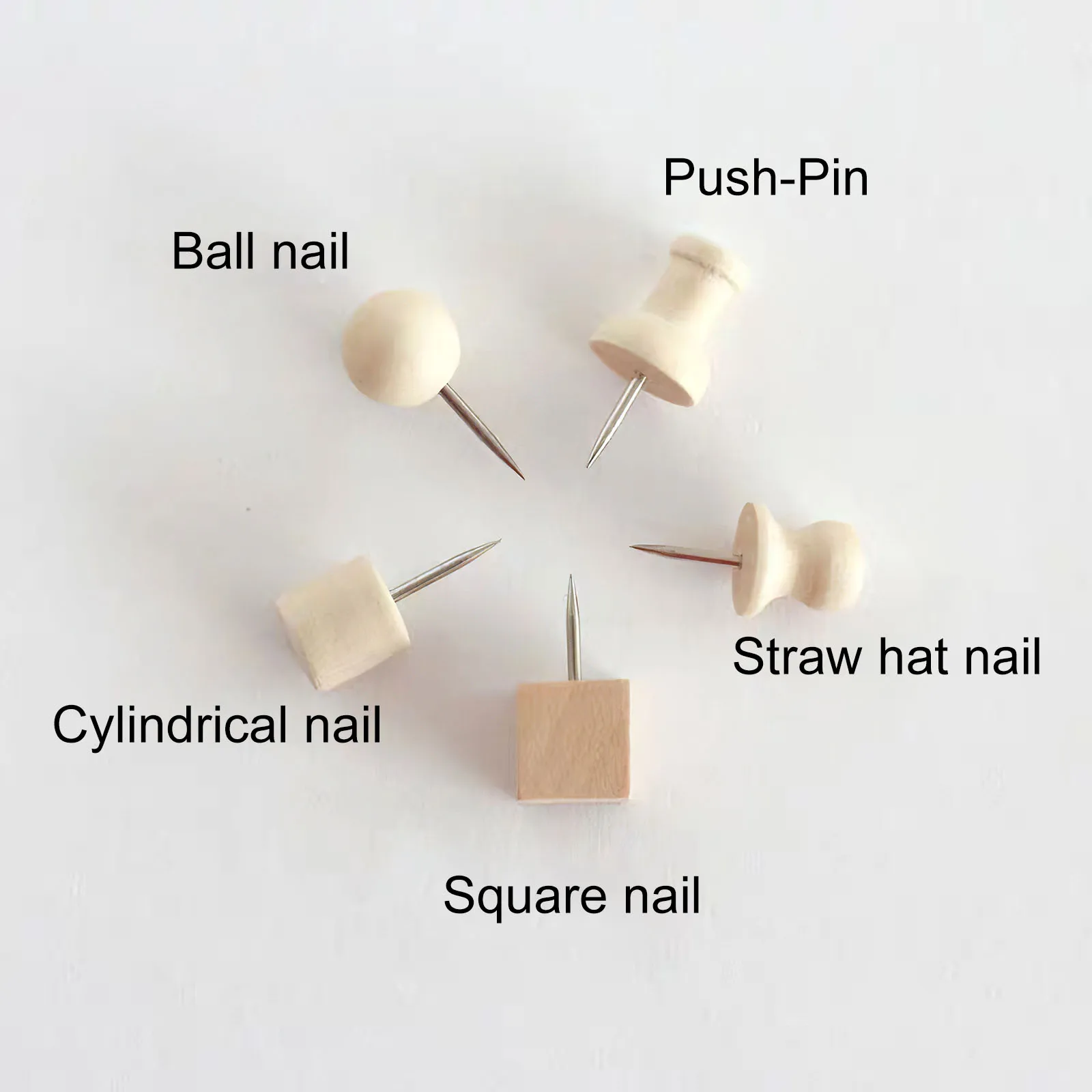 

180pcs Board Pins Box Map Thumbtacks Wood Push Pins Thumb Tacks For Photos Cork Board Offie Student Stationery School Supplies