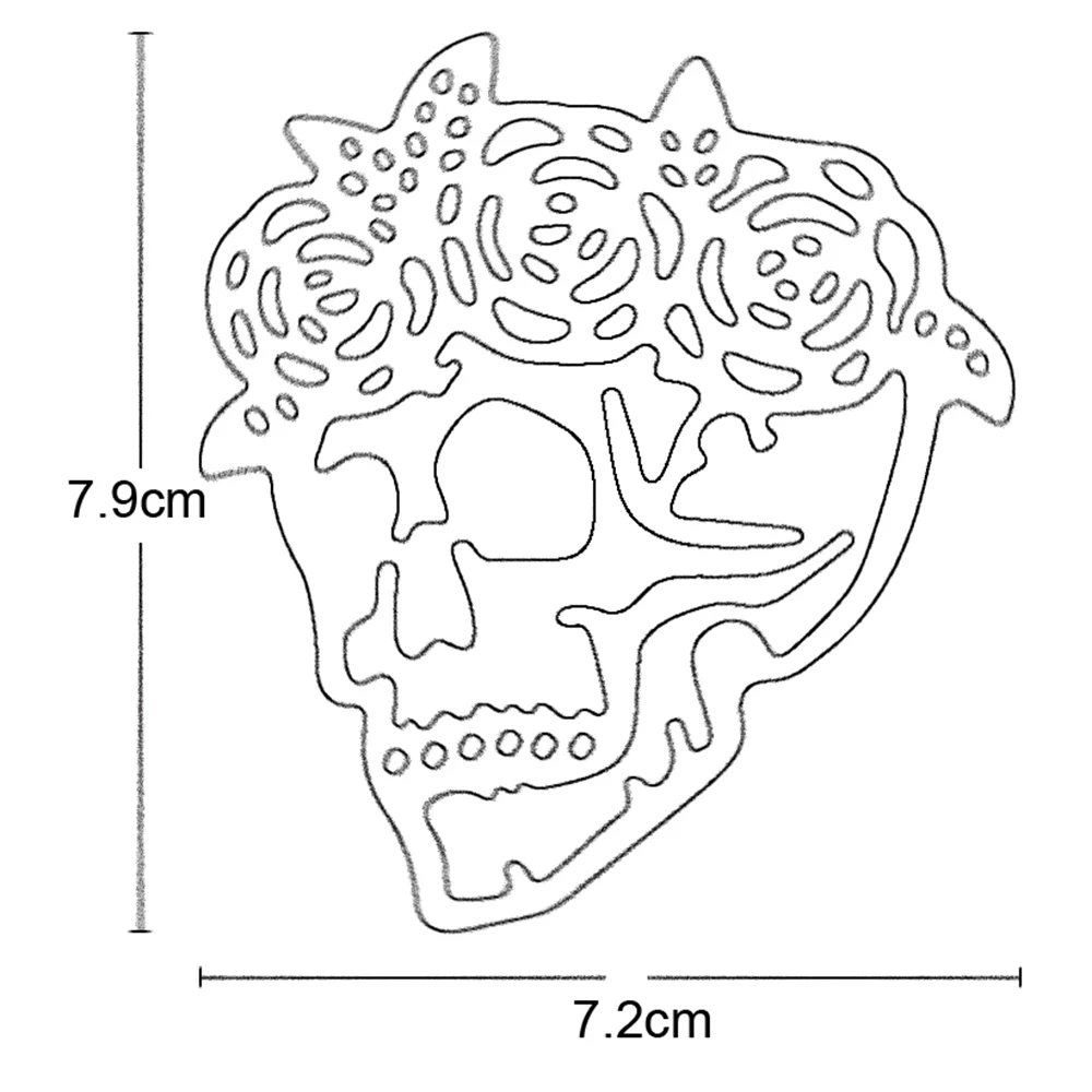 

Skull with flowers Halloween card metal cutting mold craft template scrapbook paper photo album embossing diystamp mold 2021 New