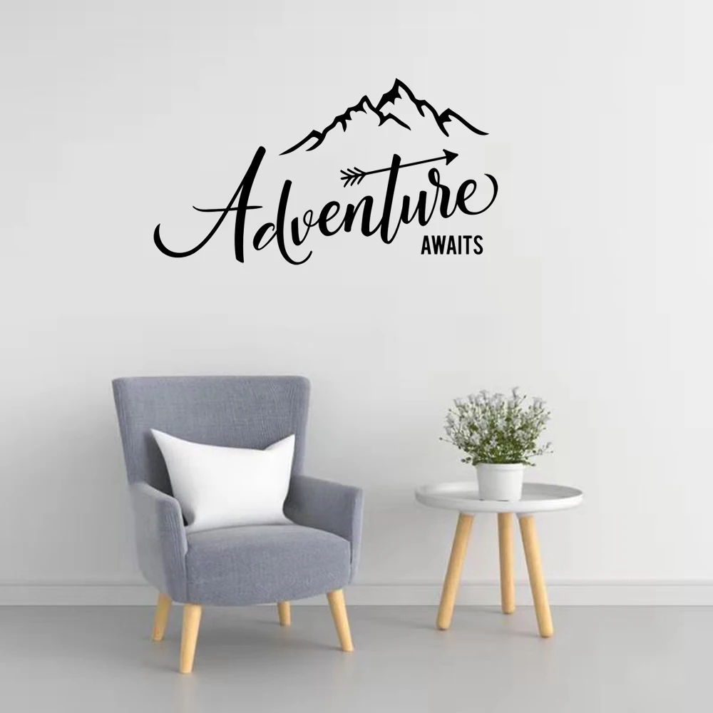 

Adventure Begins wall stickers Travel wall decals Mountain Travel wall sticker adventure vinyl home room Bedroom decal