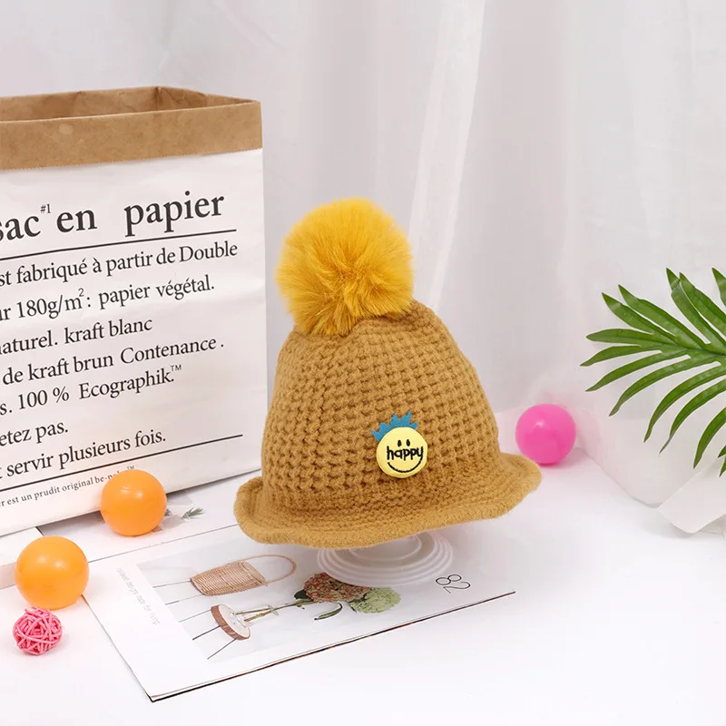 Детская Милая вязаная шапка Новая шерстяная для девочек корейский мультяшный