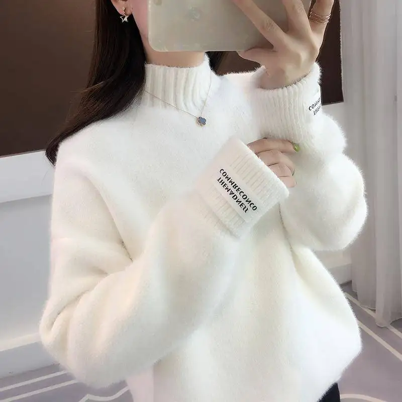 Sweater Female 2019 Autumn Winter Turtleneck Knitted Women Fashion and Pullover Tricot Jersey Jumper Pull Femme | Женская одежда