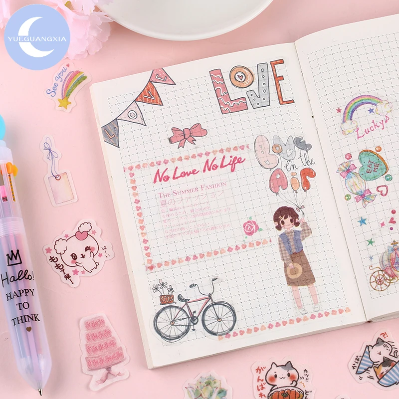 YUEGUANGXIA 40 Pcs Cat Convenient Magic Style Decorative Stickers Adhesive Scrapbooking DIY Decoration Diary | Канцтовары для офиса