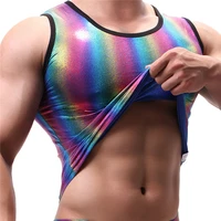 men tank tops clothing bodybuilding gyms tank top men fitness sleeveless shirt striped shinning men undershirt fashion vest