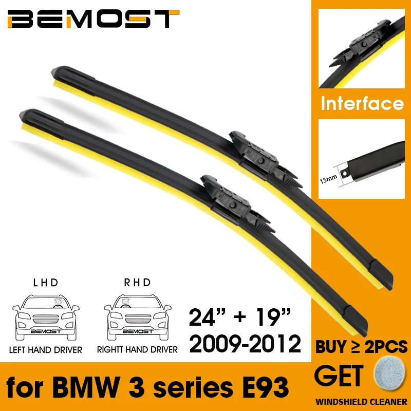 

Автомобильные стеклоочистители лобовое стекло резиновые силиконовые сменные Дворники для BMW 3 серии E93 2009-2012 24 "+ 19" автомобильные аксессуары
