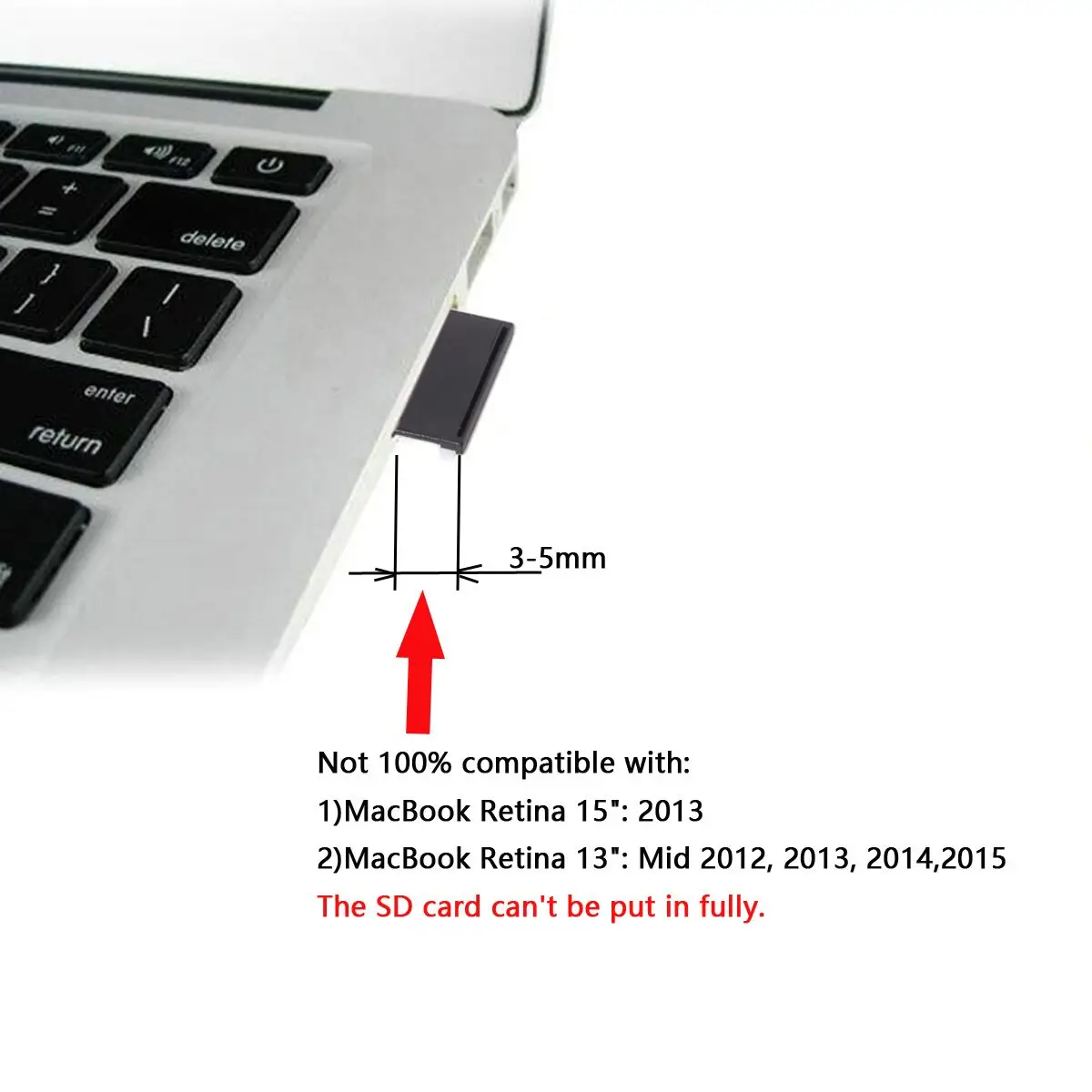 

CYDZ Micro SD TF to Standard SD Card Adapter For Macbook Pro Retina 13''/15"and MacBook Air 13"