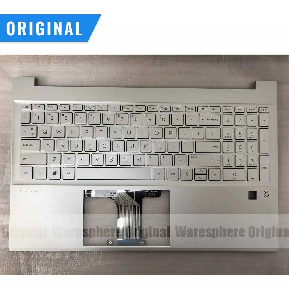 Precio Reposamanos Original Para HP Pavilion 15-EG, Carcasa Superior Con Agujero Para Huella Dactilar, Con Teclado M08910-001, 54G7HTATP00, Plata, Nuevo