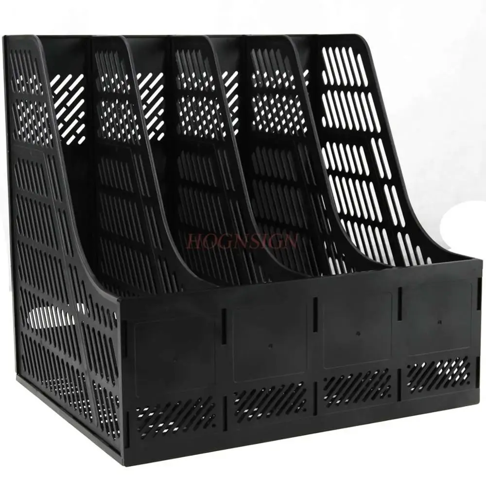 

school supplies Office supplies storage four columns file box four grid information rack finishing book stand