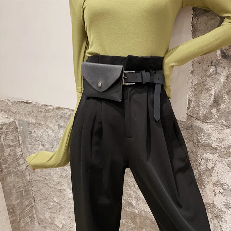 Элегантные офисные брюки с высокой талией прямые для женщин черные серые работы