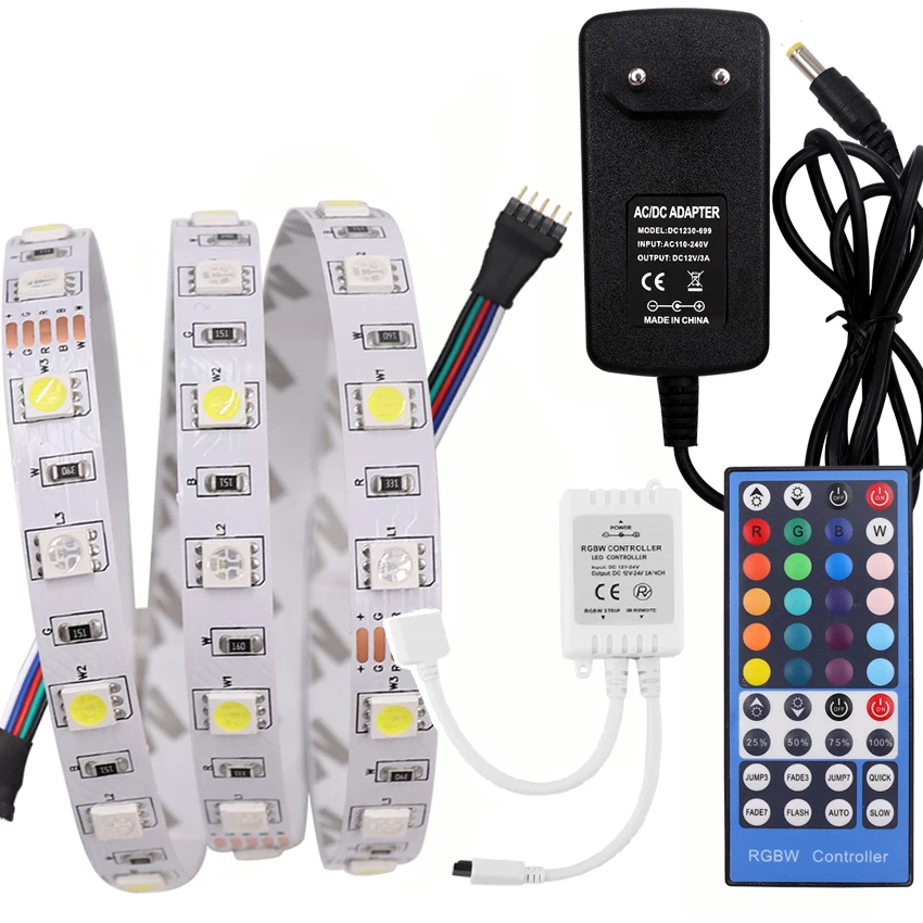 RGB RGBW RGBWW Светодиодная лента 5 м 12 В 5050 SMD водонепроницаемая светодиодная s 44