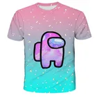 Футболка для мальчиков и девочек, модный детский топ в стиле Харадзюку, забавный графический мультяшный 3d-принт Игра среди нас, лето